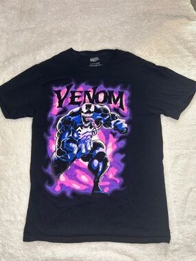 Marvel Venom Graphic Tee in Black with Purple and Pink Accent